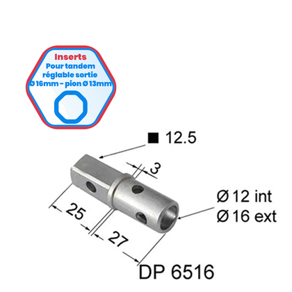 Inserts pour tandem réglable