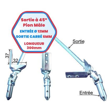45°-Eckdosenauslass, 2-Loch-Stiftplatte