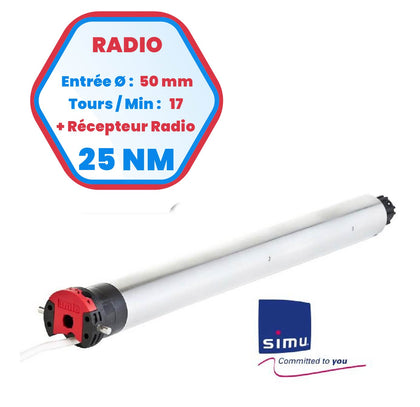 Moteur Radio Simu T5  Hz 25 Nm