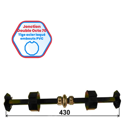 Jonction double pour tube octo de 70