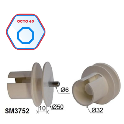 Embout pour tube octo de 40 | Moyeu hexa de 18
