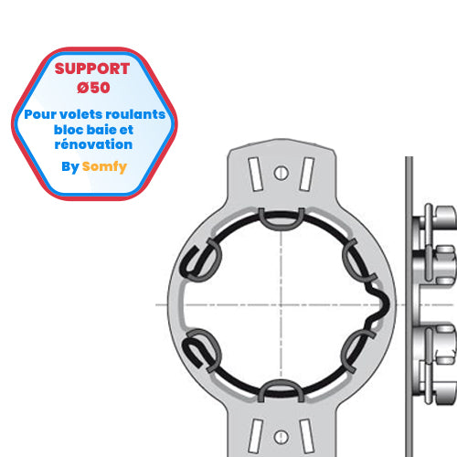 Support moteur Somfy - Réno et Bloc Baie