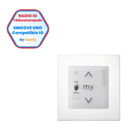 Commande Somfy - SMOOVE UNO io-compatible - Blanc + CADRE