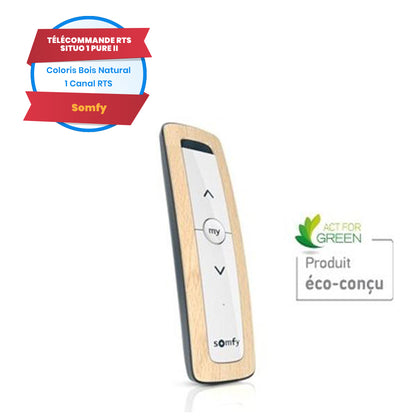Télécommande SOMFY Situo 1 RTS II - coloris bois natural