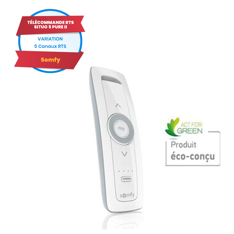 markise somfy fernbedienung Somfy Situo 5 Variation RTS II Pure Fernbedienung – 5 Kanäle
