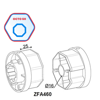 Embout octo de 60 pour compensateur