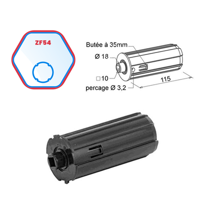 Einziehbare Endkappe ZF54 Lager Ø 18
