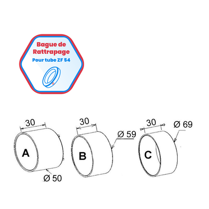 Bagues de rattrapage pour tube ZF54