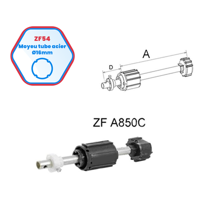 Tandems ZF54 Ø16 réglables | LG 170mm max