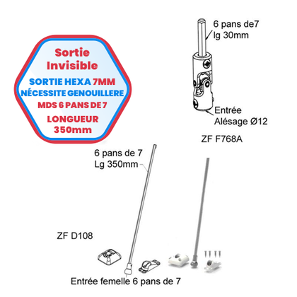 Sortie de caisson invisible - Hexa 7mm