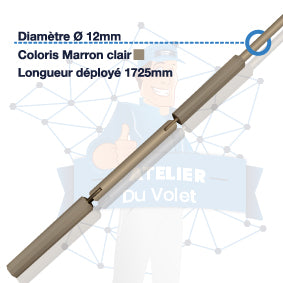 Hellbrauner Schwingstab Ø12 mm | Breite 1725 mm