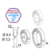 Bague pour verrou automatiques Ø104mm pour tube ZF80